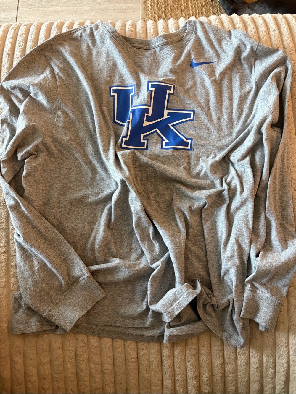 Nike Gray Long Sleeve Tee with Blue UK Logo